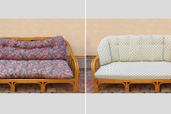 Bambusz kanapé kárpit felújítása